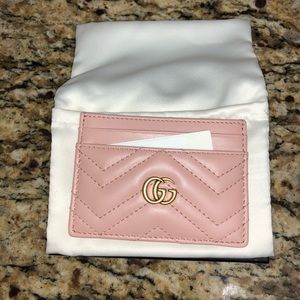 GG Marmont Card Case Wallet in Dusty Rose